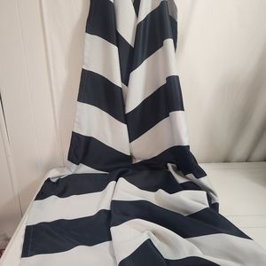 Half Moon Blackout Curtain Panels 2 52x84 black and light silver stripes